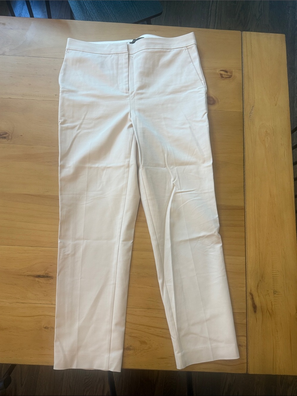 Ann Taylor Off White Straight-Leg Dress Trousers